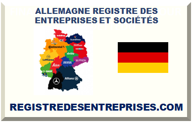 ALLEMAGNE REGISTRE DES ENTREPRISES ET SOCIÉTÉS