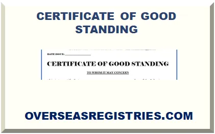 CERTIFICATE OF GOOD STANDING AND REPUTATION (UK)